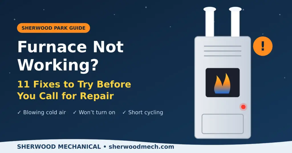 Furnace blowing cold air, not turning on, or shutting off? Try these 11 safe checks first, see what's normal, and know when to call for furnace repair in Sherwood Park.